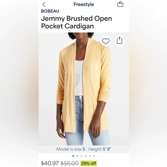 Bobeau open front cardigan - Picture 2 of 4